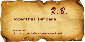 Rozenthal Barbara névjegykártya